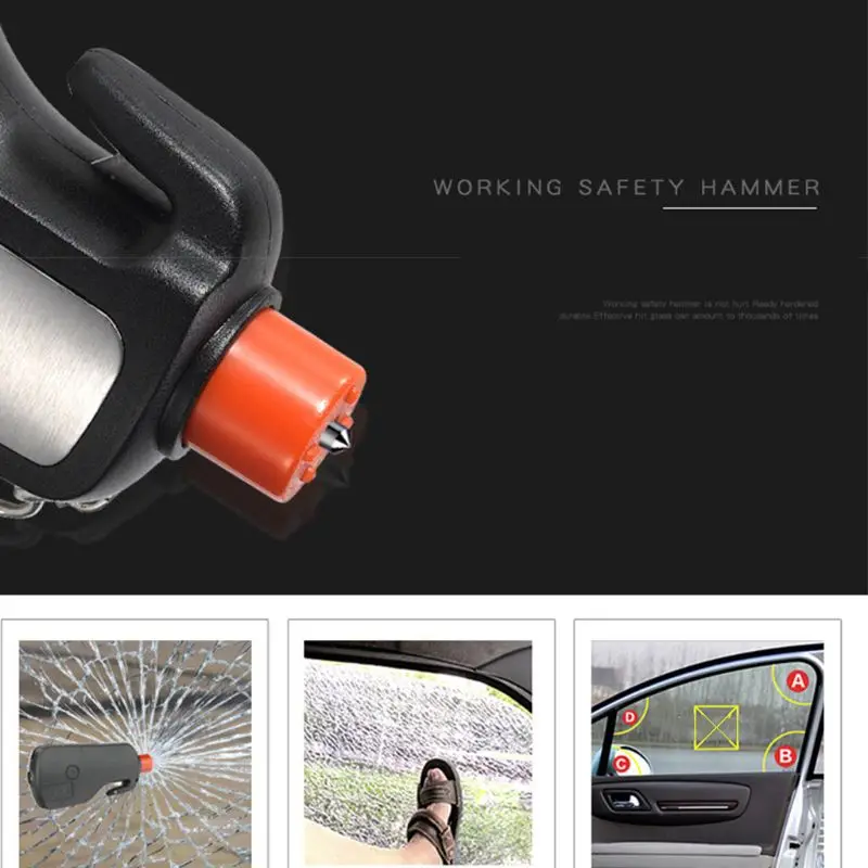 

Multifunction Car Safety Hammer Protable Emergency Escape Tool Rescue Auto Parts P82B