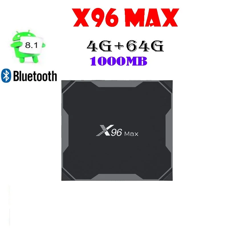 ТВ приставка x96 max на Android 9 четырехъядерный процессор Amlogic S905X2 4 Гб + 64 ГБ 2 ГГц и 5