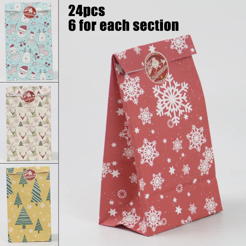 24 * крафт бумажные пакеты + 1 наклейка квадратная основа маслостойкие Упаковочные