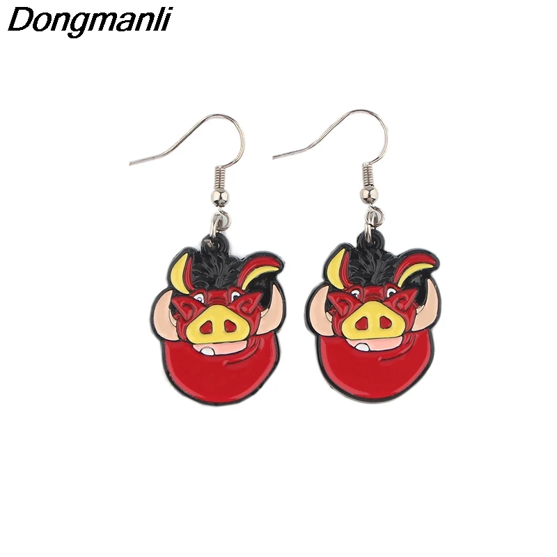 P3925 Dongmanli король льва Висячие серьги для женщин эмаль милые ювелирные изделия из Кореи Дети девушки