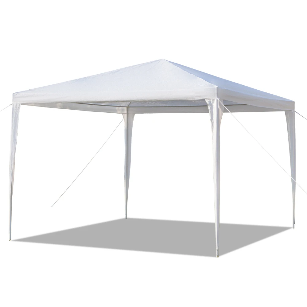 3 x 3m Waterproof Tent with Spiral Tubes White gazebo tent shed for garden