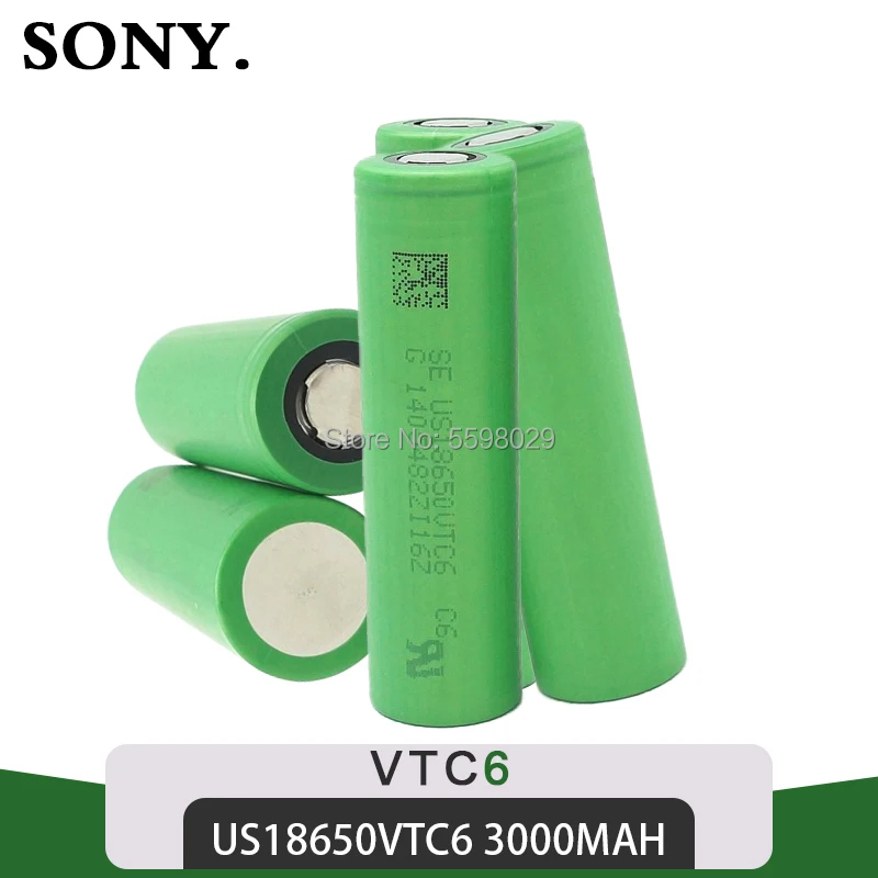 Sony 100% оригинальный VTC6 3 7 V 3000mAh перезаряжаемая литий-ионная батарея 18650 US18650VTC6