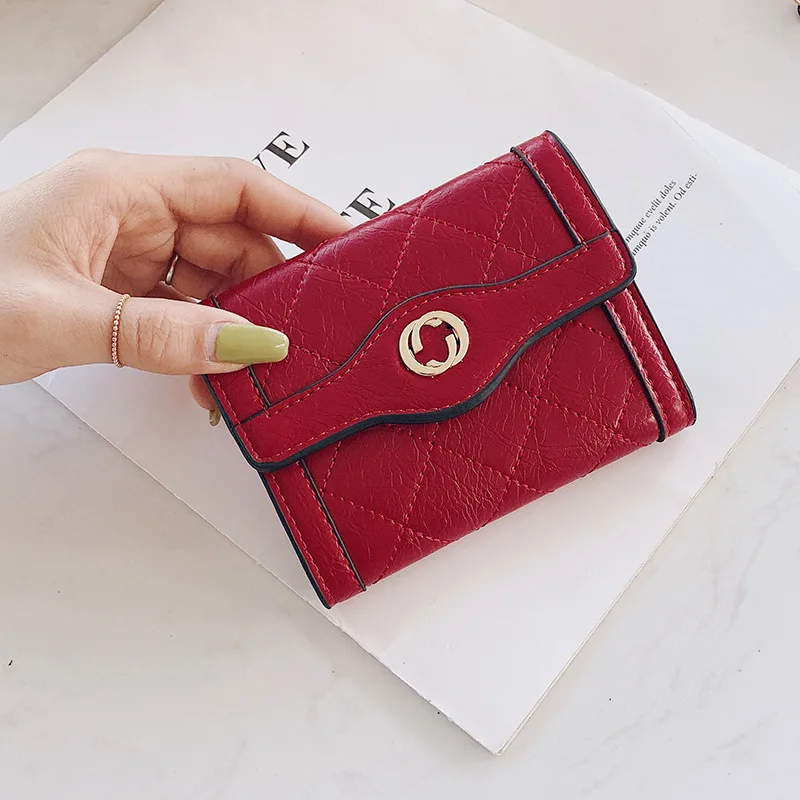 red Женские кошельки, Маленький модный брендовый кожаный кошелек для женщин, женская сумка для карт, женский клатч, Женский кошелек, кошелек с зажимом для денег - Цвет: red