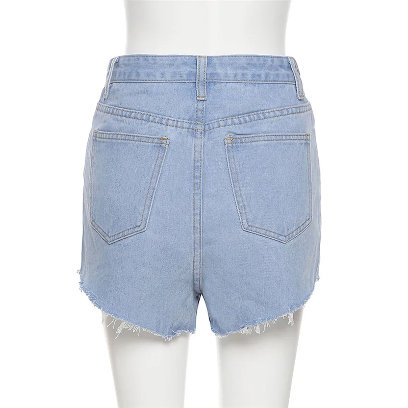

Women Summer Streetwear Denim Shorts 2021 New Clothing High Waist Baggy Mom Burrs Y2k Girls Short Length Pants Blue Dropshipping