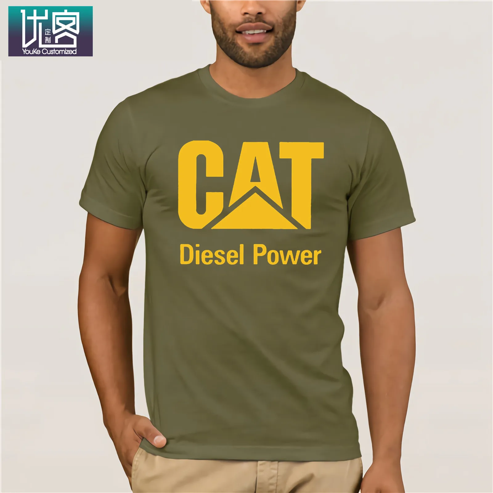 Новая дизайнерская мужская одежда с логотипом vtg cat caterpillar Мужская футболка