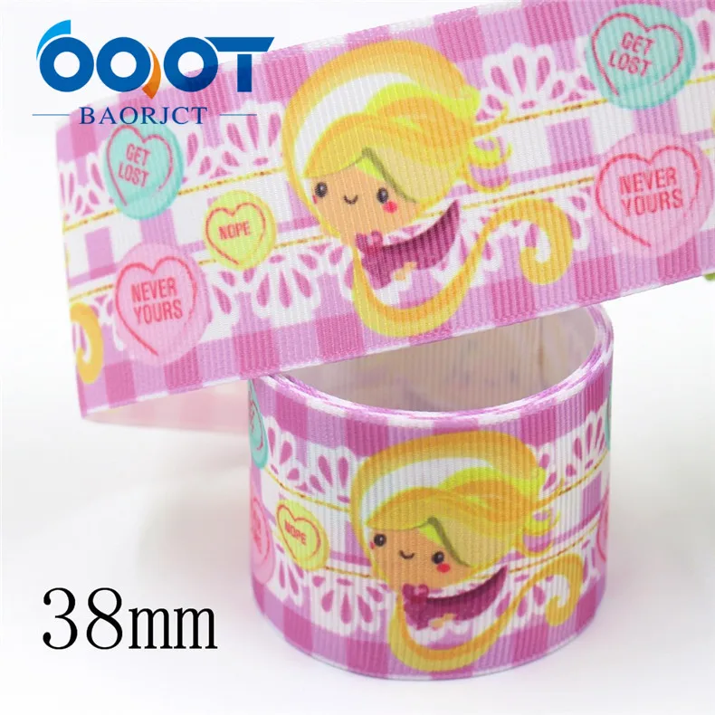 I-19809-1832 OOOT BAORJCT I-19809-1831, 38 мм 10 ярдов мультфильм термотрансферные печатные корсажные ленты, ленты ремесла, лук крышка DIY аксессуары - Цвет: I-19809-1832