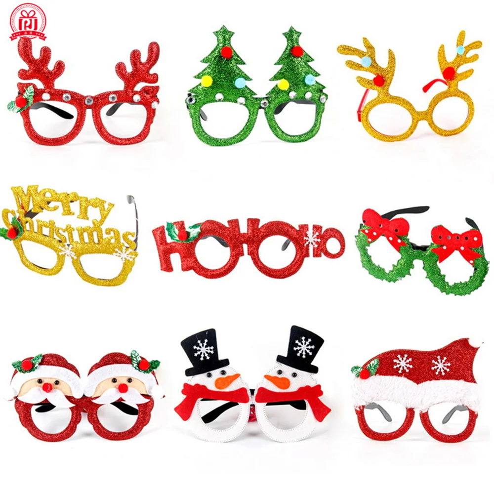 

2pairs Christmas Decoration Glasses New Fashion Adult Children Christmas Gifts Holiday Supplies Party Creative Glasses Frame