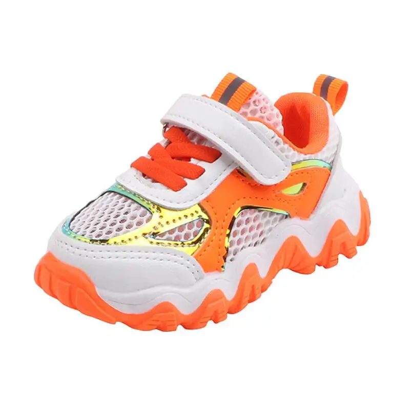 Брендовые модные детские сетчатые кроссовки для девочек и мальчиков