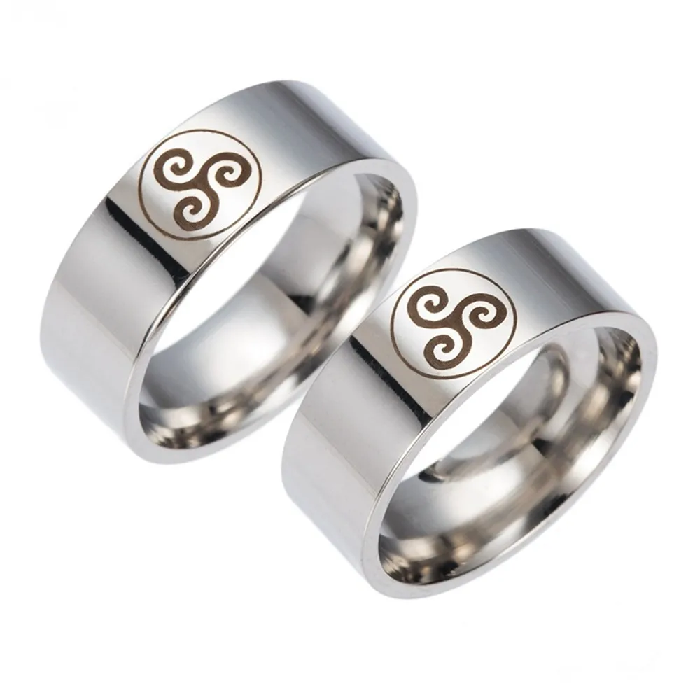 

Teen Wolf Logo Signet Ring Fashion Stainless Steel Rings for Men Biker Jewelry Triskele Triskelion Titanium Women Ring Jewelry