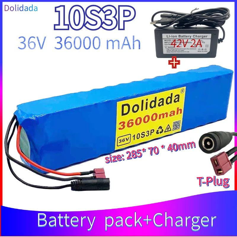 

36V 30ah 600W 10s3p lithium ion battery pack 20A BMS is suitable for xiaomijia m365 Pro eBike bicycle scooter t plug + charger