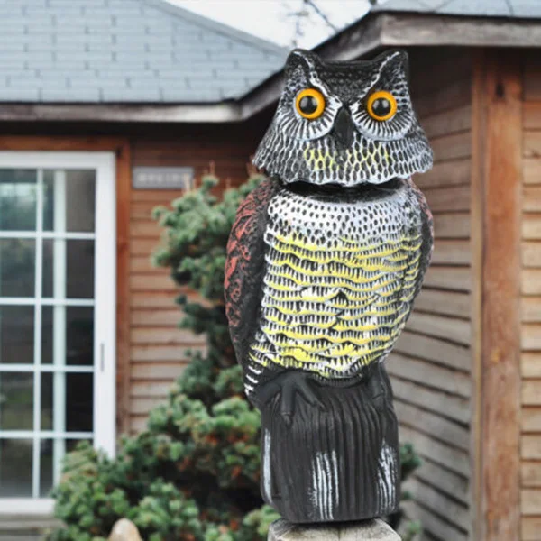 

GARDEN OWL DECOY BIRD SCARER SCARECROW- WIND ACTIVATED SPINNING HEAD