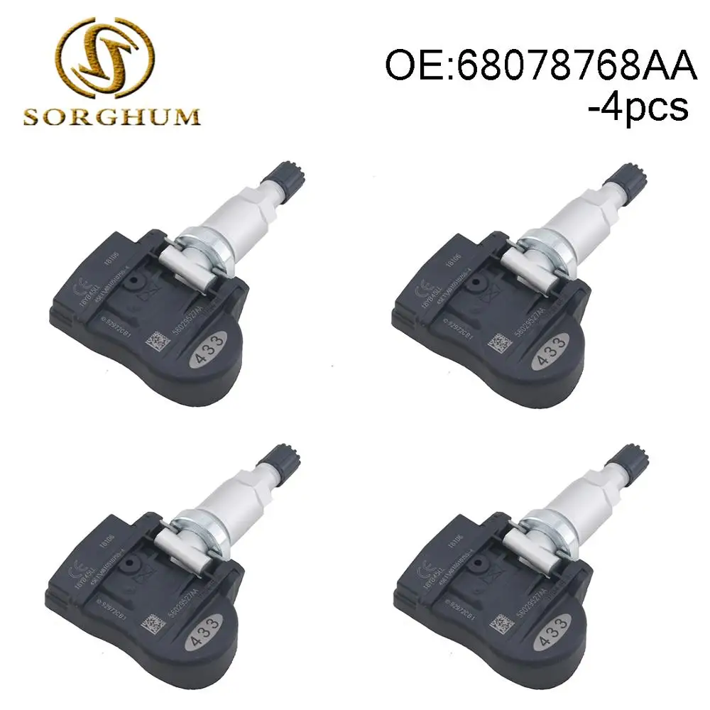 

4pcs 68078768AA Tire Pressure Sensor TPMS 433 MHz Fits For Chrysler For Dodge Journey