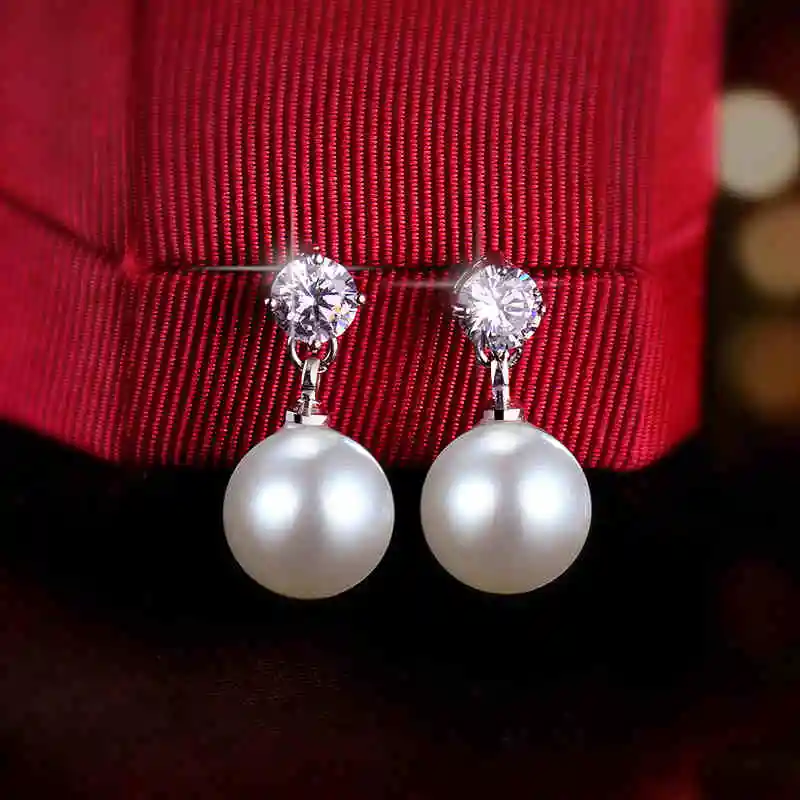 

Серьги-подвески из стерлингового серебра с искусственным жемчугом