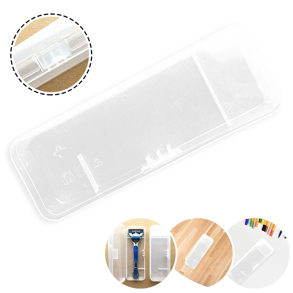 

Transparent Razor Storage Box Portable Lightweight Razor Holder Protector Case for Men Home Travel Bathroom Use Razor Organizers