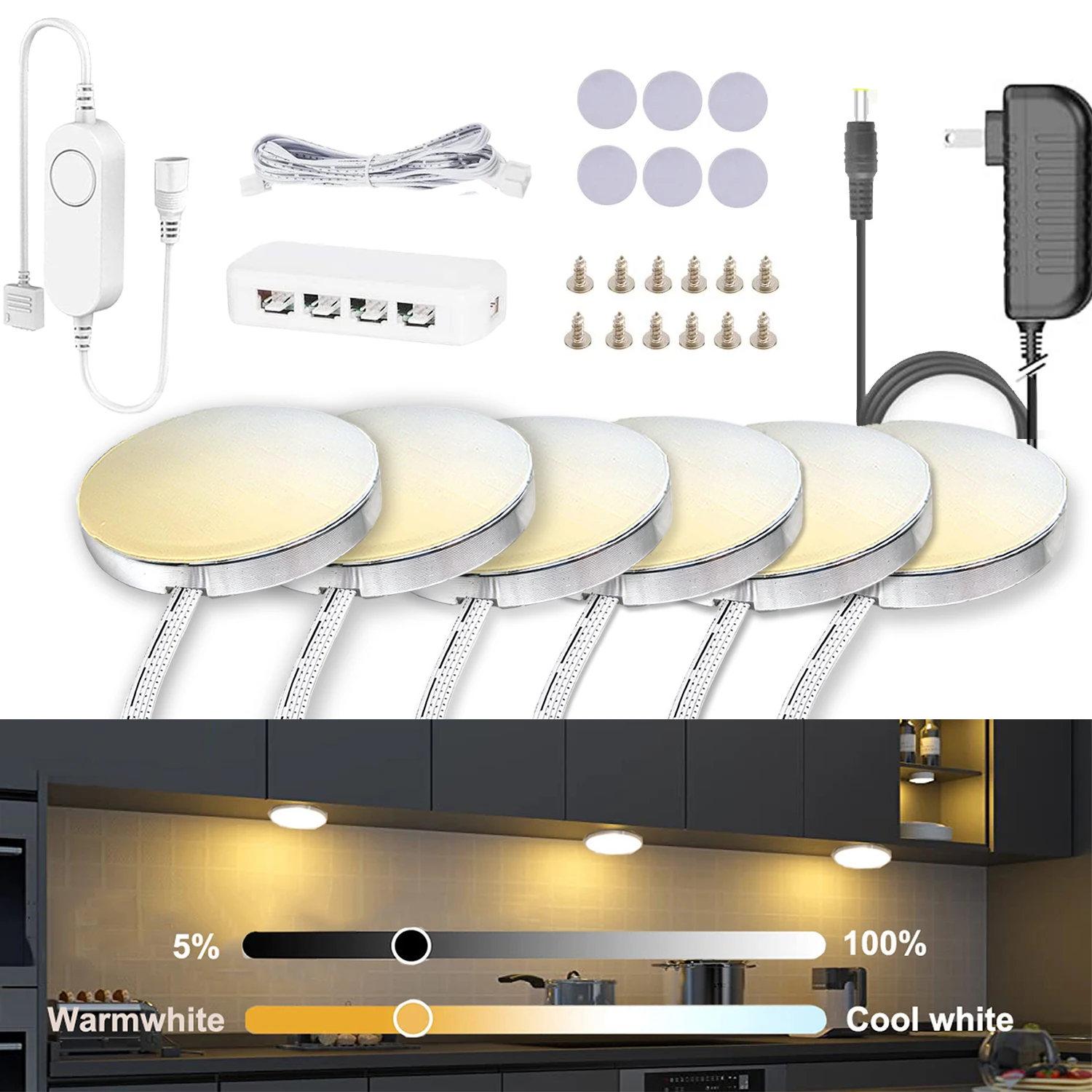 tuya wifi rf remote control under cabinet led light cct light warmwhite double color temperature for kitchen closet lighting free global shipping