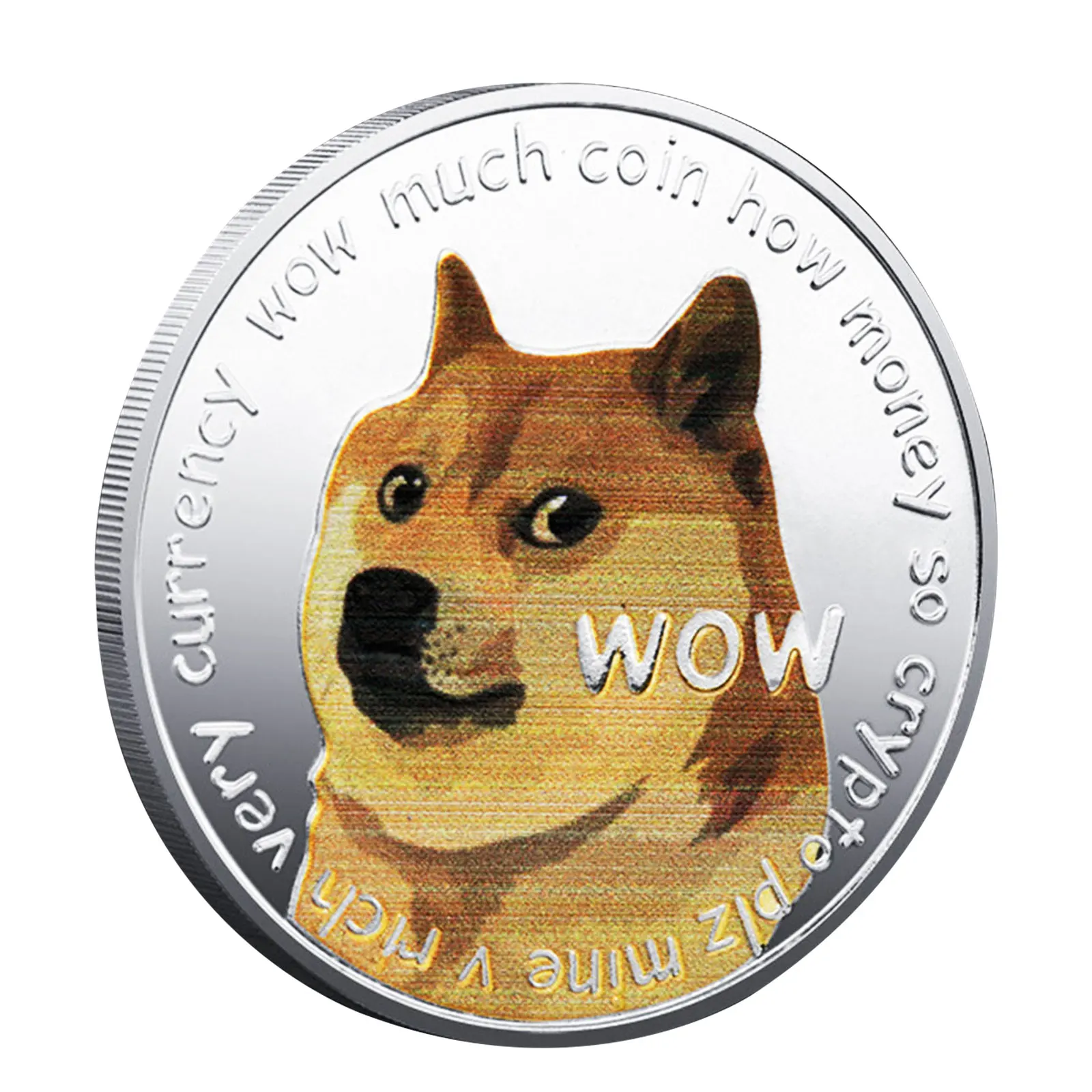 

Памятная монета Doge, цветная печать, медаль на заказ с изображением милой собаки, коллекция значки с животными, подарок