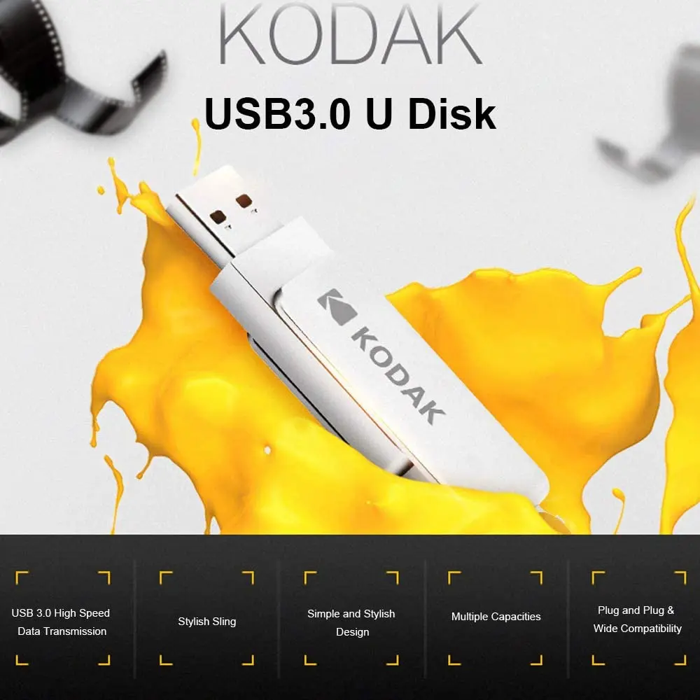Металлический USB флеш-накопитель Kodak 3 0 32 ГБ 64 128 256 ручка со шнурком-накопитель OTG