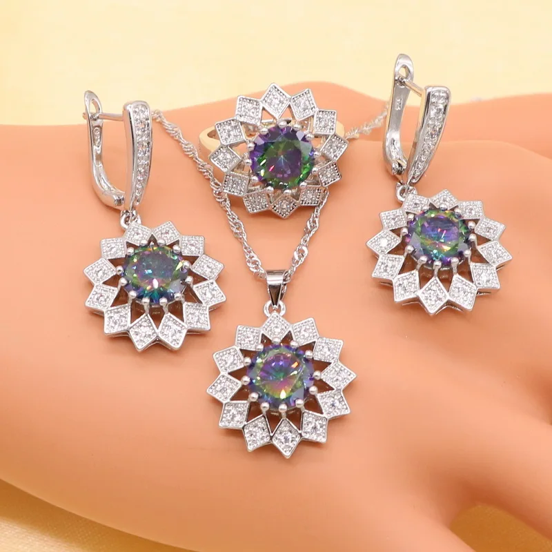 XUTAAYI новый серебряный цвет Ювелирные наборы для женщин Многоцветный