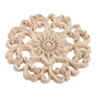 Деревянная резная наклейка в виде цветка, ветки, неокрашенное полое облако, диск на дверь, Декор, дверная мебель симметричная старая европейская винтажная 10 см