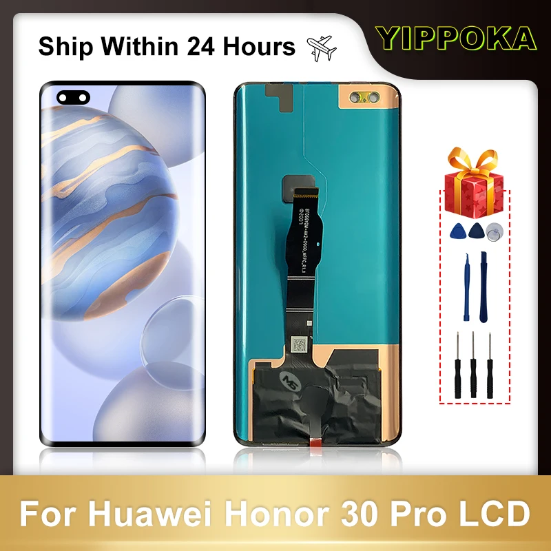 Pantalla LCD de repuesto para m&oacute;vil, piezas de repuesto para Huawei Honor 30 Pro Digitalizador de pantalla t&aacute;ctil, 6,57 pulgadas, EBG-AN00-0