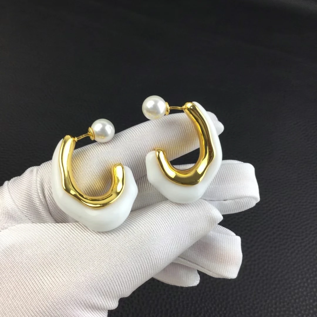 

Европейские и американские белые серьги с-образной формы, серьги, серьги, геометрические серьги с рыболовным крючком