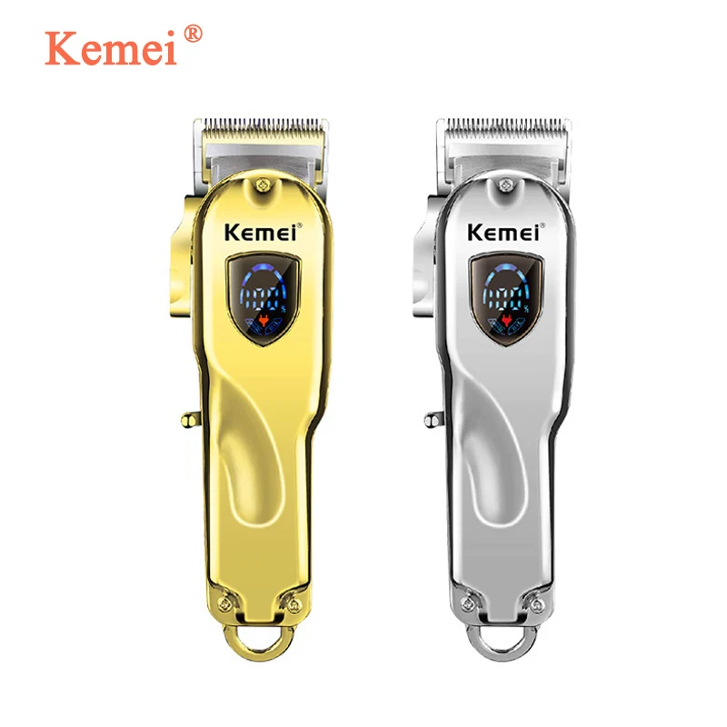 

Электрическая машинка для стрижки волос Kemei KM-2010 Gold, триммер для волос, беспроводной триммер, машинка, портативный высокомощный парикмахерс...