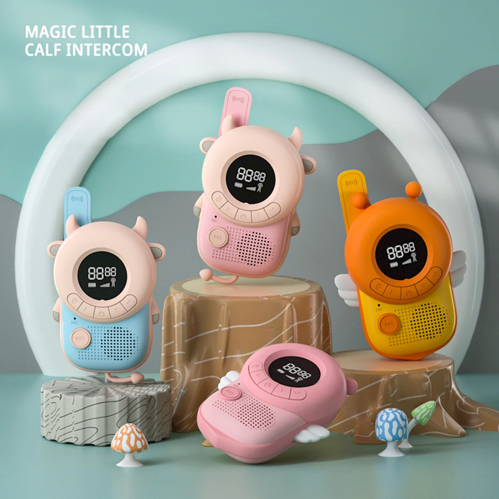 

Cute Animal Kids Walkie Talkie Long Range 3km Child Interphone+Lanyard with Flashlight Outdoor Handheld Transceiver Toy Gift