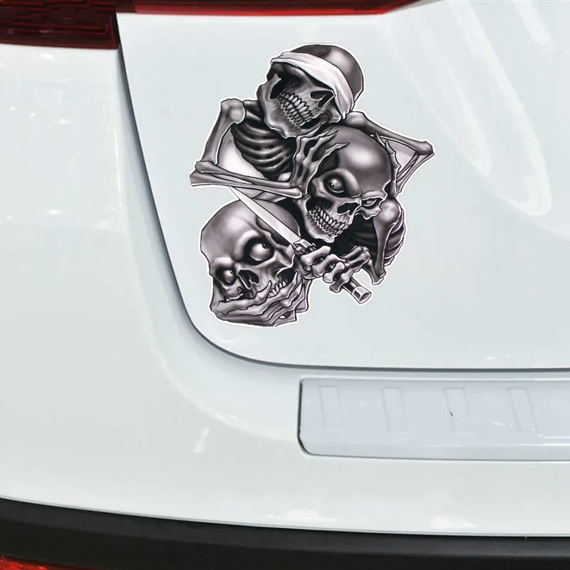

Creativesee Nothing Hear Nothing Say Nothing Hear Speak See No Evil Skull Car Sticker Accessories PVC Car Styling Decal