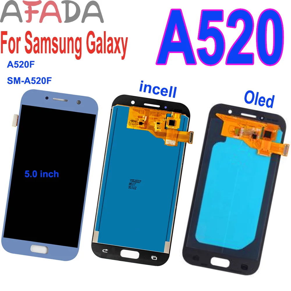 

5.0" AMOLED TFT LCD For Samsung Galaxy A5 2017 LCD A520 A520F SM-A520F Display Touch Screen Digitizer Assembly Parts For A520