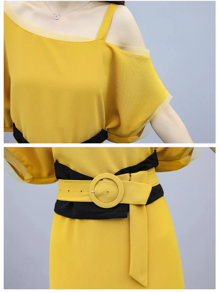 

Women's Clothes Summer 2021 New Fashion Plus Size Summer Dress Temperament Elegant O-Neck Loose Dresses Female Vestidos Mujer