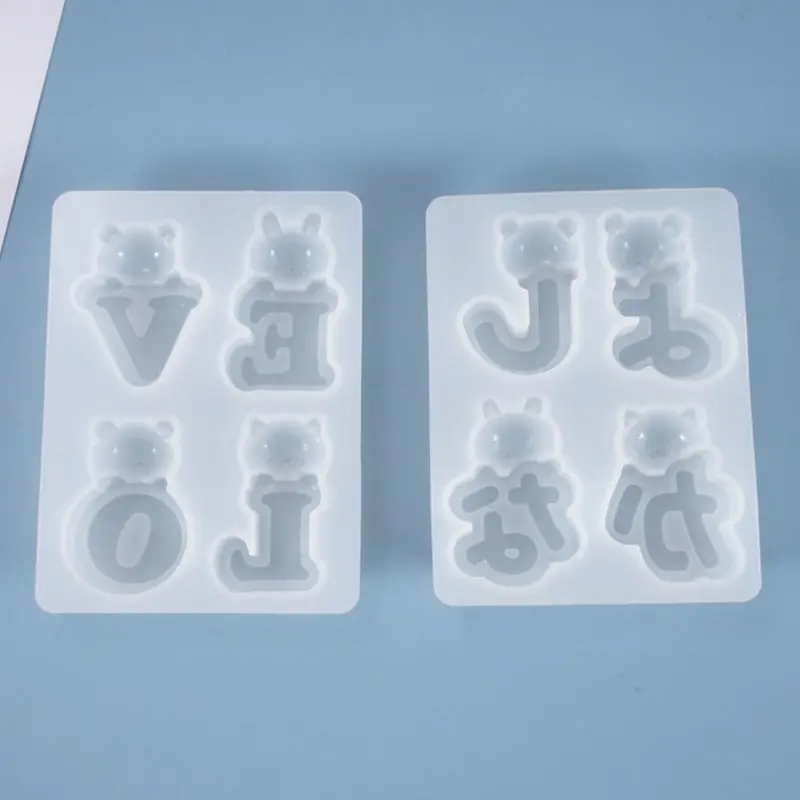 

Resin Crystal Epoxy Mold Bear Letters Decoration Casting Silicone Mould DIY Crafts Jewelry Making Tool