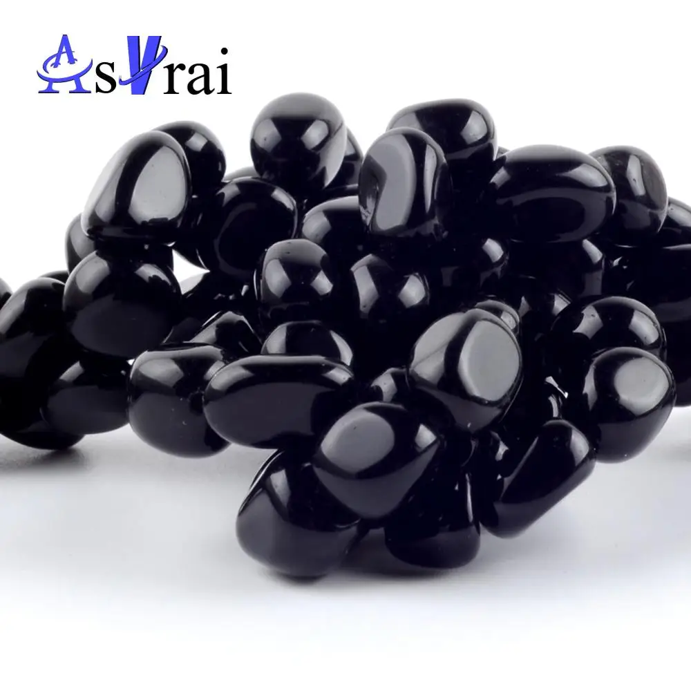 _ Гладкие бусины из черного камня для изготовления ювелирных изделий 8-10 мм