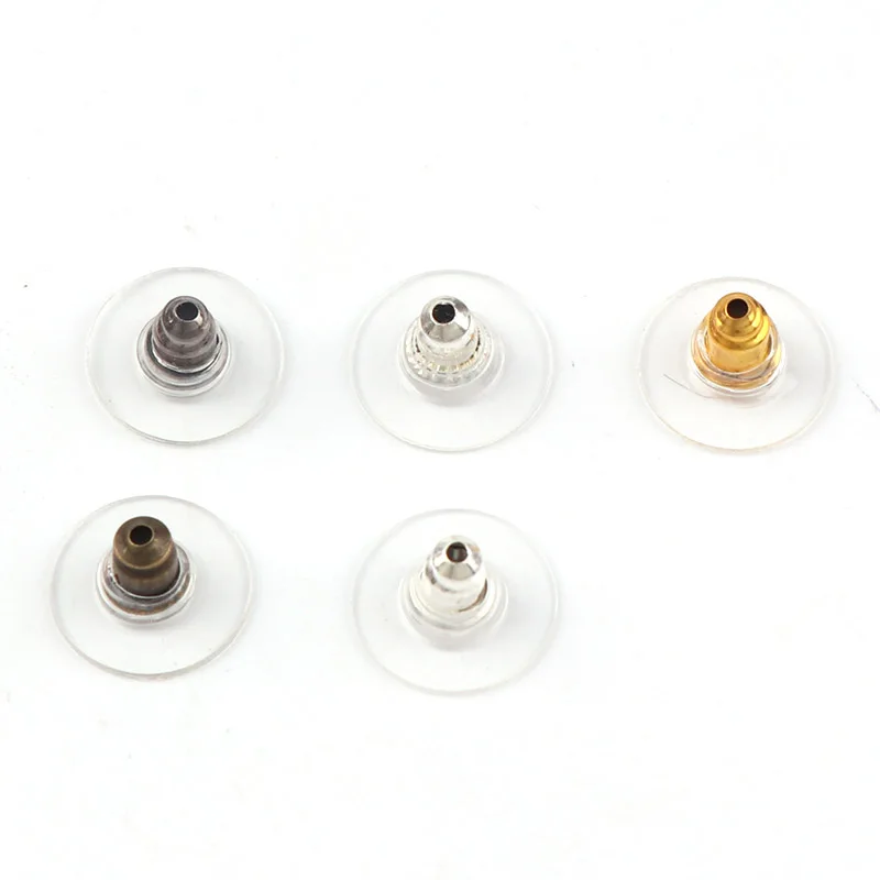 100 шт. 11 мм позолоченные серьги цилиндрические полимерные резиновые аксессуары