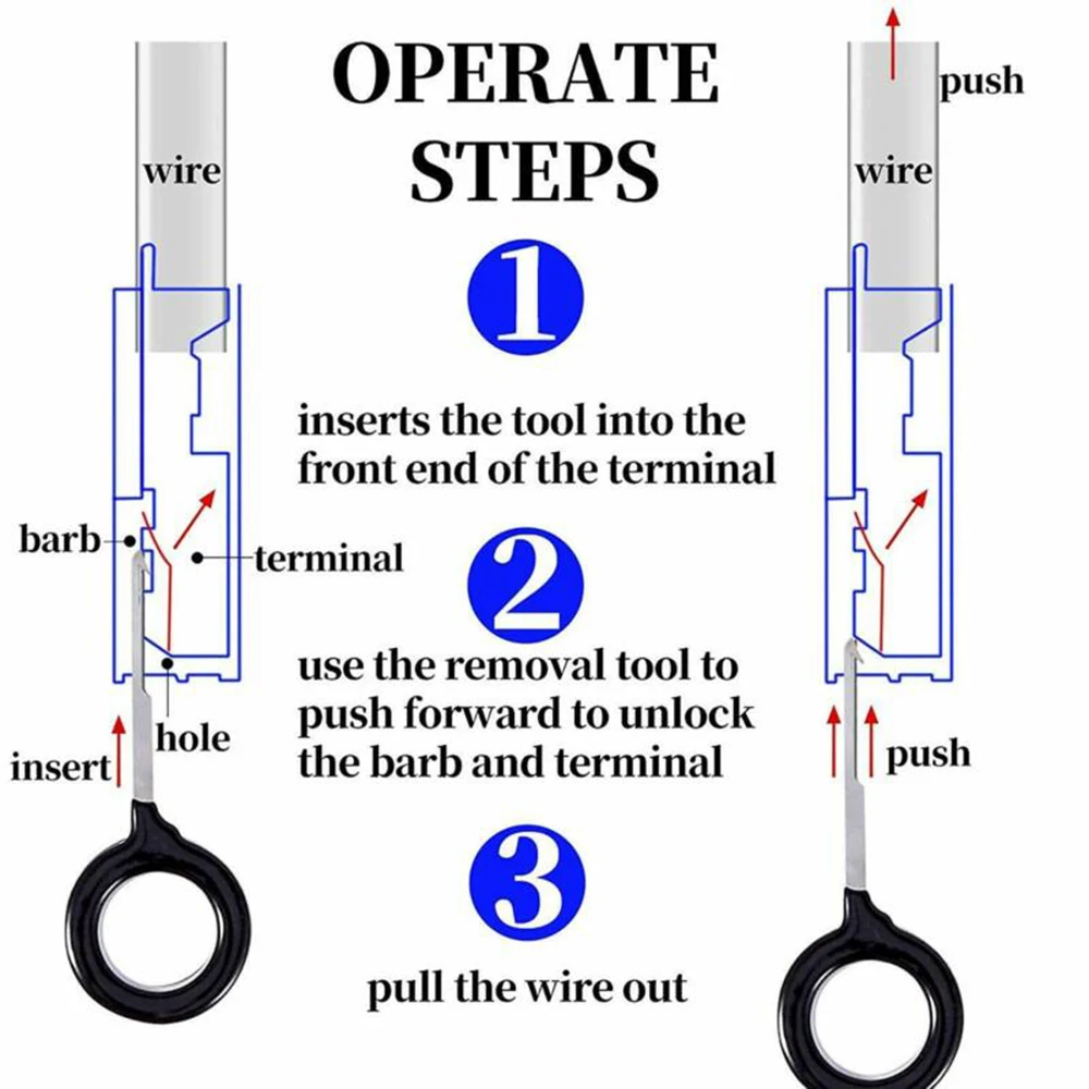 

70pcs Car Terminal Removal Kit Auto Pin Wire Connector Extractor Automotive Electrical Plug Crimp Puller Car Repair Tool