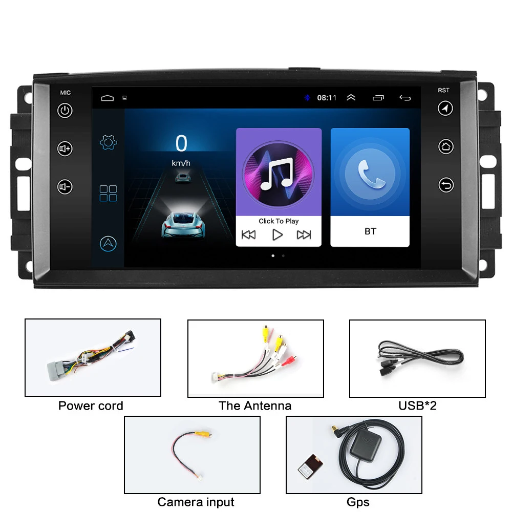 2 Din Android автомобильный Радио мультимедийный плеер навигация GPS для jeep Compass Commander