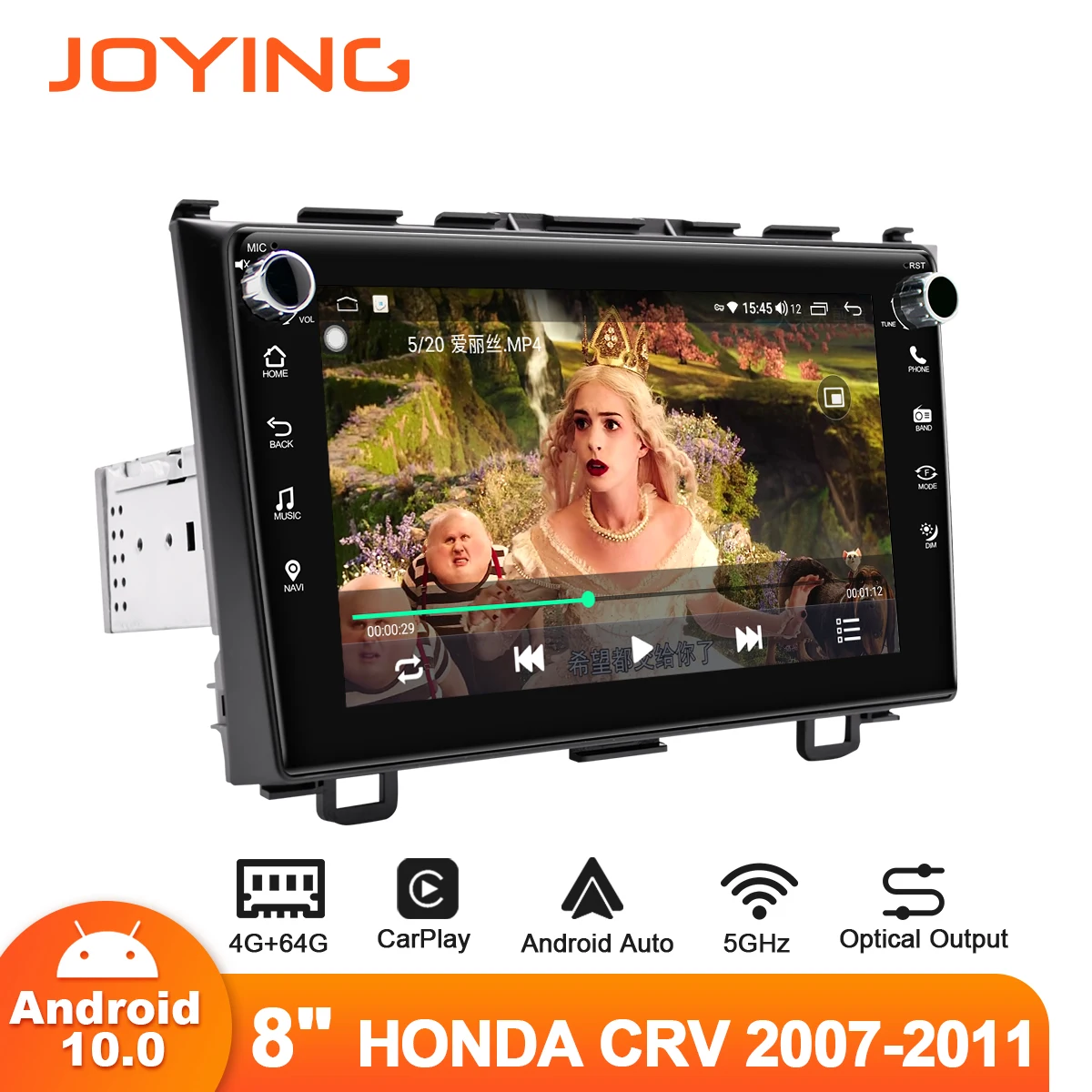 저렴한 Joying-안드로이드 자동차 라디오 스테레오 8 인치 무선 카플레이, 혼다 CRV 2007-2011 용 지능형 시스템 카플레이, 차량 멀티미디어 플레이어