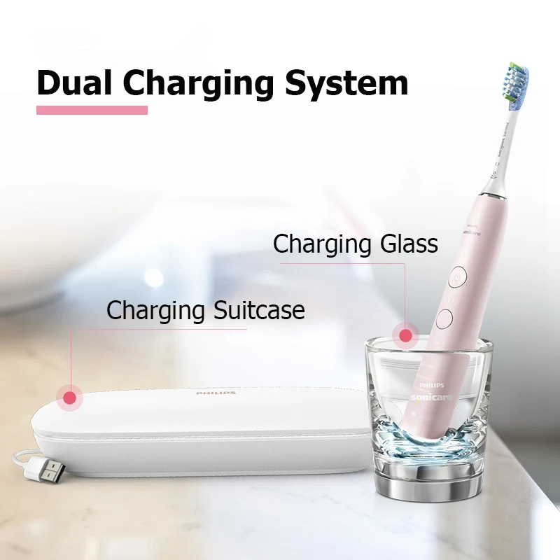 Philips Sonicare HX9924 Алмазная умная звуковая зубная щетка с поддержкой приложения с Умной головкой щётки, 5 режимов для взрослых
