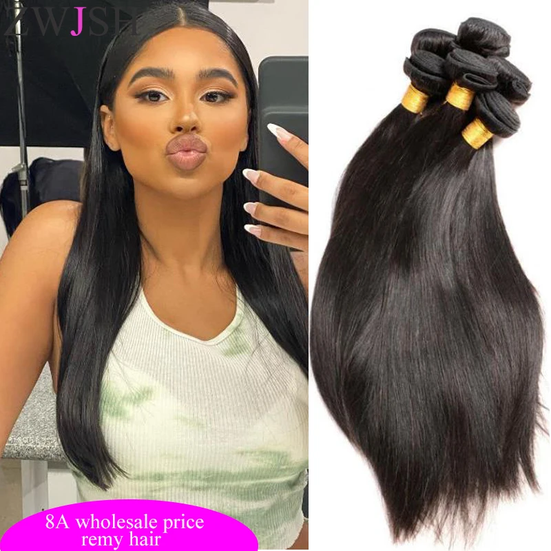 

Zwjsh Cheap Brazilian Straight Hair Bundles Wholesale Price Remy Human Hair Weave Bundles Hair Extensions