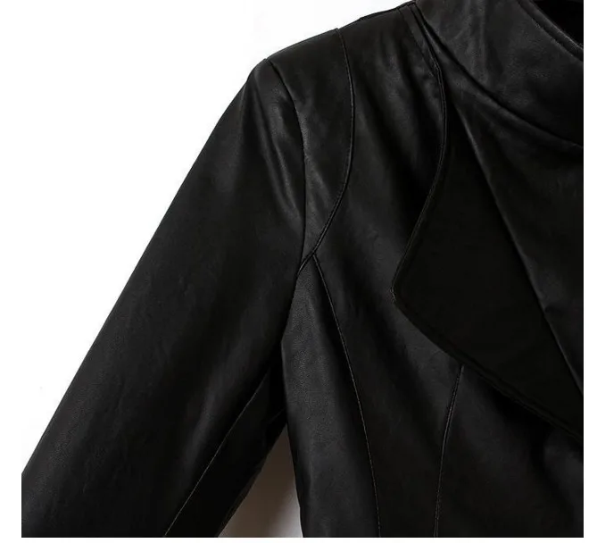 

Leather Women's Faux Jacket Female Casual Streetwear Black Autumn Winter Lady Vintage PU Leather Biker Jacket Women Coat Tops