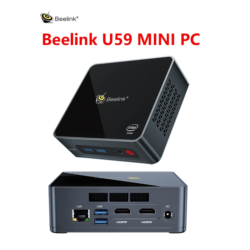 

Beelink U59 мини-ПК Intel Jasper Lake процессор N5095 Win10 компьютер 16 ГБ 512 ГБ RJ45 BT4.0 USB3.0 Портативный игровой мини-компьютер