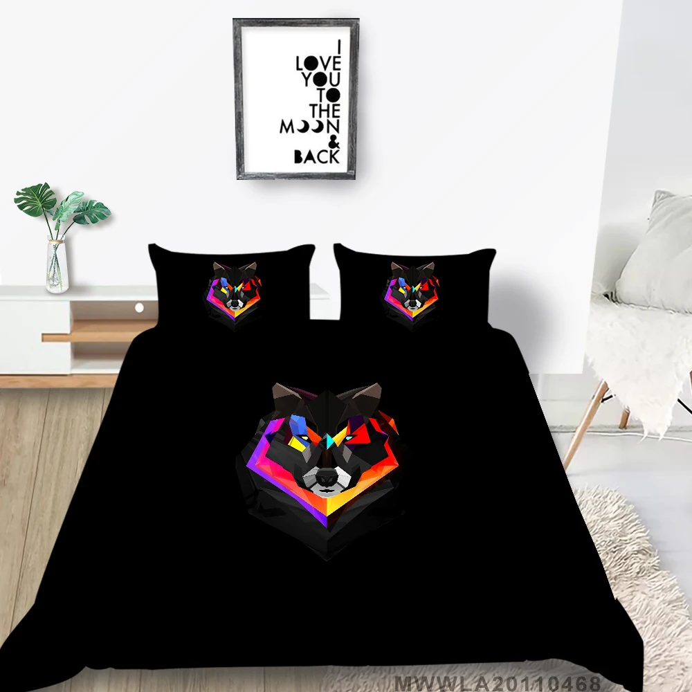 

3D Luxury Duvet Cover Set Wolf Print Bedding Set King Queen Full Double Single Size Home Decoration 2/3 Pcs Dropship