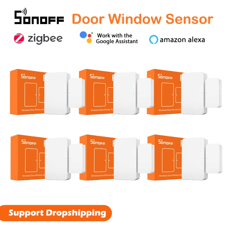 

1-50pcs SONOFF SNZB-04 Zigbee Door Window Alarm Sensor for eWelink Smart Security ZBBridge Required Work with Alexa Google Home