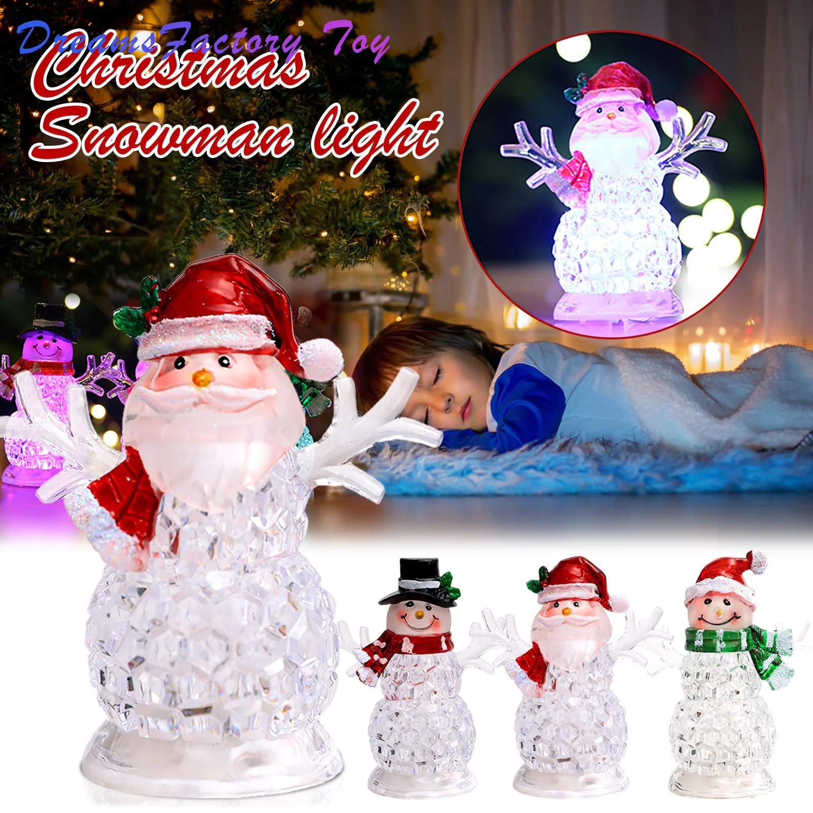 

Настольная лампа в виде Санта-Клауса, снеговика, кавайная черная шляпа, Ночной светильник в форме 3d цветной светодиодный светильник для дет...