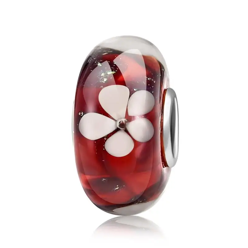 Pink Flower DALARAN розовые цветы серии DIY талисманы 925 пробы серебряный бисер очарование подходят Pandora Браслеты для женщин ювелирных изделий - Цвет камня: Pink Flower