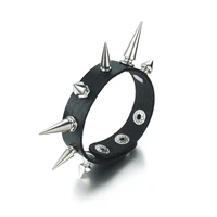 cool spiked leather bracelet for men women punk bangle goth jewelry fashion cosplay emo gothic accessories