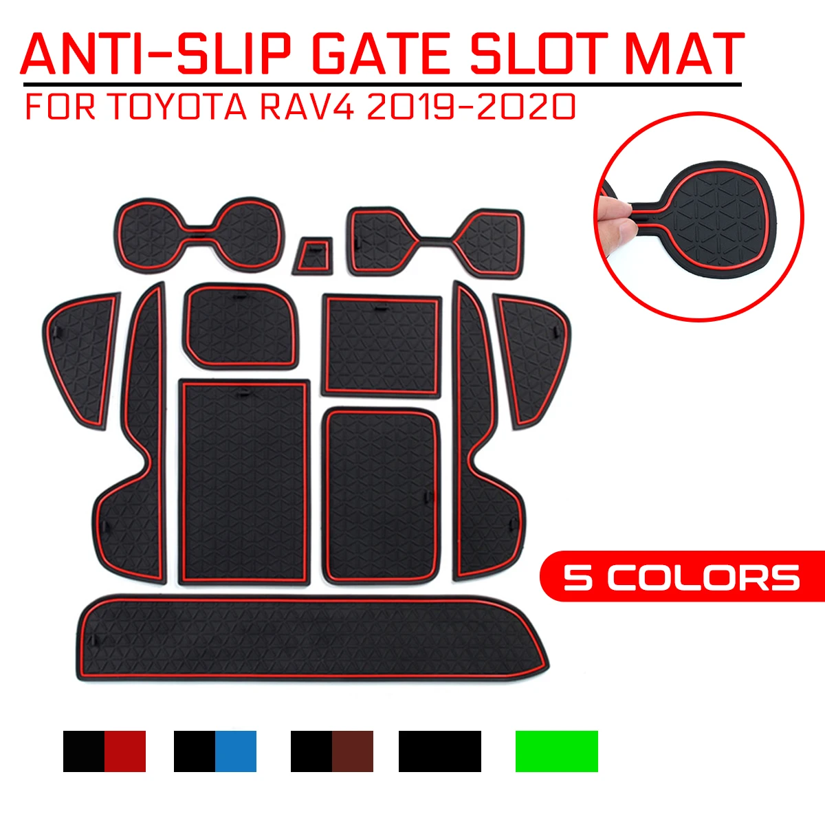 

Anti-Slip Mat Gate Slot Mats Cup for Toyota RAV4 2019 2020 For XA50 RAV IV 50 Rubber Pads Rug Car Stickers Accessories