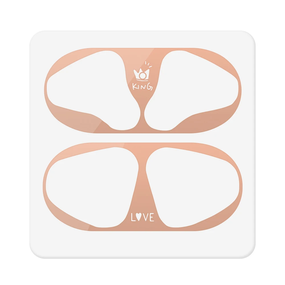 C1Rose Ультра-тонкая металлическая пыль для Apple Airpods 2 1 Зарядная коробка корпус для Airpods наклейки защитный чехол Coque аксессуары - Цвет: C1Rose