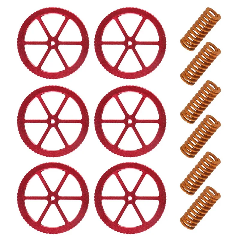 

Creality Aluminum Hand Twist Upgraded Leveling Nut 6 PC with 6 PCHot Bed Die Springs For Ender 3 Pro Ender 5 Plus Pro CR-20
