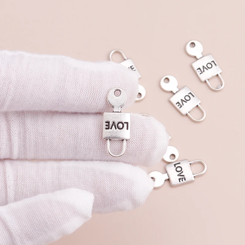 20pcs 25x10mm Tiny Love Lock Key Charms Pendants for Handmade Jewelry DIY Necklaces Bracelets Metal Alloy Gifts | Украшения и