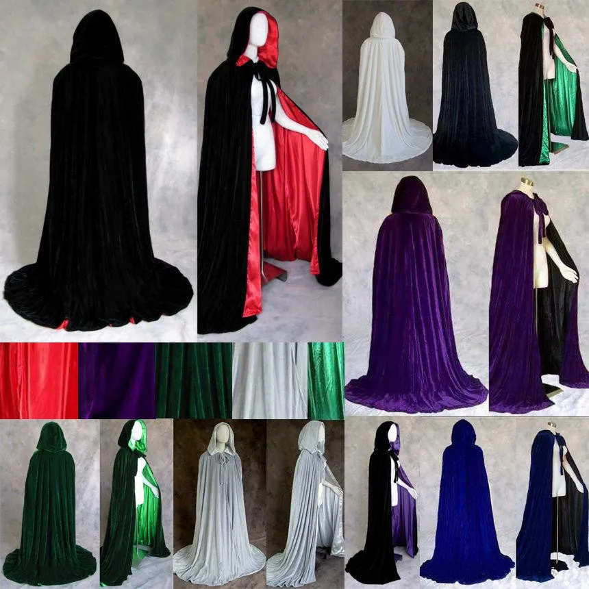 Бархатная накидка с капюшоном зимние свадебные накидки дешевая Wicca Robe Wram